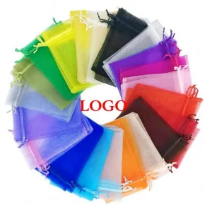 RTS Wholesale Organza Bags 7x9cm Small Gift Bag Drawstring Mesh Pouch Accept Custom Jewelry Earring Packaging for Wedding Favor